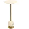 EBUY24 Table d'appoint - Salo - Laiton et marbre - Style scandinave et moderne - Blanc - 25,5 x 53 cm