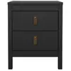 CALICOSY - Table de chevet 2 tiroirs noir mat L438 cm - BARCELONE - No...