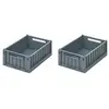 Liewood Lot de 2 petites caisses de rangement Weston S Whale blue