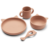 Liewood Coffret repas en silicone Vivi Chat dark rose (4 pièces)