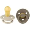 BIBS Lot de 2 sucettes en latex Colour Vanilla-Dark Oak (18 mois et +)