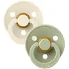 BiBS - Colour Pacifier - Stage 1 Fopspeen - 0+ maanden - 2 stuks - Ivory / Sage