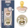 BIBS Colour Glow Fopspeen - 0-6 mnd - 2-pack - Rond - Blush/Vanilla