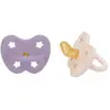 Hevea Two-Pack Orthodontic Teat 3-36 Months (Powder Pink & Lavender)