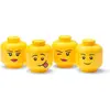 Lego - Opbergbox Hoofd Boy Girl Silly Winky Mini Set van 4 Stuks - Kunststof - Geel