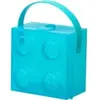 LEGO - Lunchbox Brick 4 met Handvat Transparant - Nylon - Blauw
