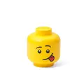 LEGO boîte de rangement tête Silly mini 10 x 11 cm polypropylène jaune