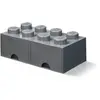 Room Copenhagen Lego - Opbergbox met 2 Lades Brick 8 - Polypropyleen - Grijs