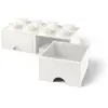 Boîte de rangement LEGO brick 8 avec 2 tiroirs-blanc