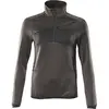 Mascot Accelerate Fleecetrui met korte rits 18053-316 - donkerantraciet/zwart - 2XL