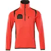Mascot Accelerate Safe Fleecetrui met korte rits 19303-316 - hi-vis rood/donkerantraciet - XL