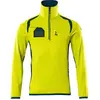 Mascot Accelerate Safe Fleecetrui met korte rits 19303-316 - hi-vis geel/donkerpetrol - S