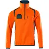 Mascot Accelerate Safe Fleecetrui met korte rits 19303-316 - hi-vis oranje/donkerpetrol - 3XL
