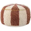 Bloomingville Poef Charoline katoen roestbruin/ gebroken wit Ø44cm