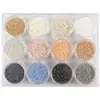 Creativ company Rocailles, pastelkleuren, d 1,7 mm, afm 15/0 , gatgrootte 0,5-0,8 mm, 12x15 gr/ 1 doos