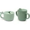 Lot tasse à bec et tasse à goûter Peekaboo Deer friends Vert