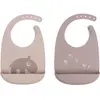 Done By Deer Lot de 2 bavoirs en silicone Ozzo Rose