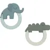 Lot de 2 anneaux de dentition Deer friends vert et bleu