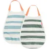 Done By Deer Lot de 2 bavoirs élastique Stripes Bleu et vert