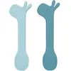 Done By Deer Lot de 2 cuillères en silicone Lalee Bleu