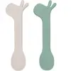 Done By Deer Lot de 2 cuillères en silicone Lalee vert
