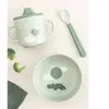 Done By Deer Coffret premier repas Happy clouds Vert (3 pièces)