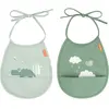 Done by Deer Bavoir petit lot de 2 Croco vert