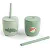 Done By Deer Silicone Rietjesbeker 2st | Playground Green