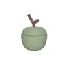 OYOY Mini Tasse en silicone avec paille Pomme green