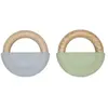 OYOY Mini Lot de 2 anneaux de dentition Rainbow Dusty Blue/Green