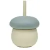 OYOY Mini Tasse en silicone avec paille Mushroom Blue