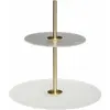 Hübsch Hubsch Ripple Etagere Frosted/Brass ø30xh31cm