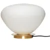 HÜBSCH INTERIOR - Tafellamp van melkglas met messing voet - ø39xh28cm