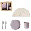 Mushie Giftbox Kinderservies Rond - Soft Lilac