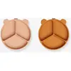 Liewood Lot de 2 assiettes à compartiments ventouse Stacy Mustard tuscany rose mix