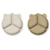 Liewood Lot de 2 assiettes à compartiments ventouse Stacy Sandy-Oat