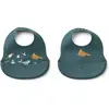 Lot de 2 bavoirs en silicone Ember Arctic Sea