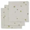 Konges Slojd Lot de 3 langes en mousseline Lemon (65 x 65 cm)