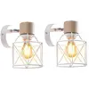 WOTTES Applique Murale Interieur E27 Lampe Murale Moderne Luminaire Interieur Décoration pour Chambre Couloir Salon Blanc - 2Pcs