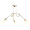 WOTTES Plafonnier Moderne E27 Luminaire Plafonnier Créatif Lampe de Plafond Métal pour Salon Chambre Bar Café Noir 3 Lumières - Blanc