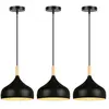 Wottes - Lustre Suspension Moderne E27 Lampe Suspension Métal Bois Sus...