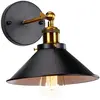 WOTTES E27 Applique Murale Industrielle Rétro Lampe Murale Réglable Éclairage Murale Intérieur Ø22CM Noir + Blanc - 1Pcs