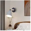 WOTTES Applique Murale Industrielle Vintage Lampe Murale Métal Bois Éclairage Murale Réglable E27 Ø12CM Gris - 1Pcs