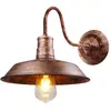 WOTTES Applique Murale Industriel Vintage Lamp Murale Abat-jour Métal Luminaire Murale Intérieur E27 Ø26CM Rouille - 1Pcs