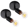 WOTTES Applique Murale Industrielle Vintage Lampe Murale Fer Forgé Luminaire Murale Réglable E27 Noir - 2Pcs