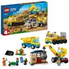 LEGO® City 60391 Les Camions de Chantier et la Grue à Boule de Démolit...