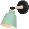 WOTTES Applique Murale Moderne Lamp Murale Créative Minimaliste Luminaire Applique Murale Métal Bois E27 Vert Ø12CM - 1Pcs