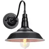 WOTTES Applique Murale Industrielle Rétro E27 Métal Chambre Salon Extérieur Créatif Fer Forgé Couvercle de Marmite Lampe Murale Noir