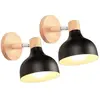 Wottes - 2× Applique Murale Réglable en Bois Métal Rétro E27 Décoratio...