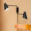 Cale zwarte wandlamp, 2 armen